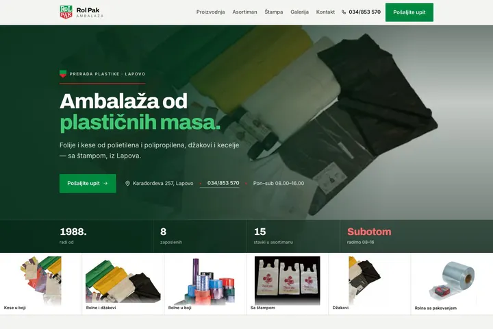 Rol Pak — Ambalaža · Folije i kese