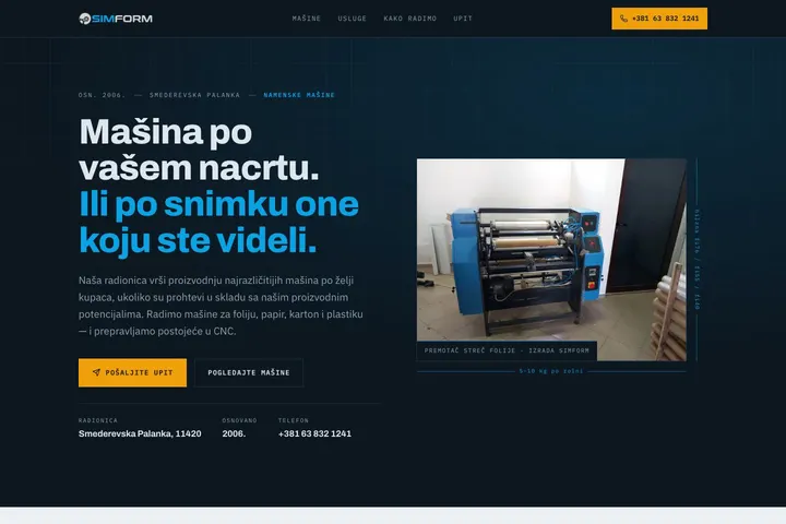 Simform — Mašine · Konverzija