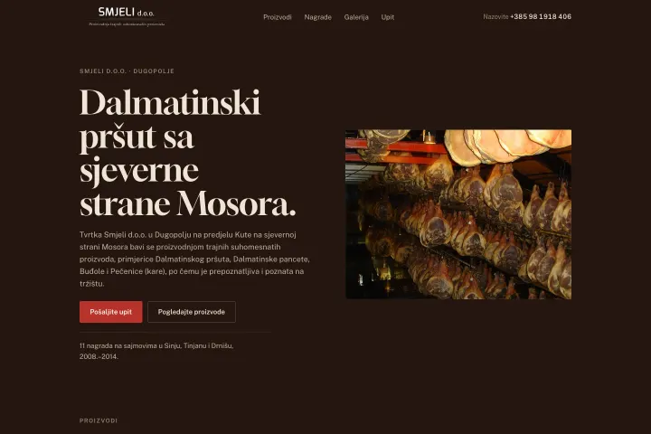SMJELI — Pršut i suhomesnati proizvodi