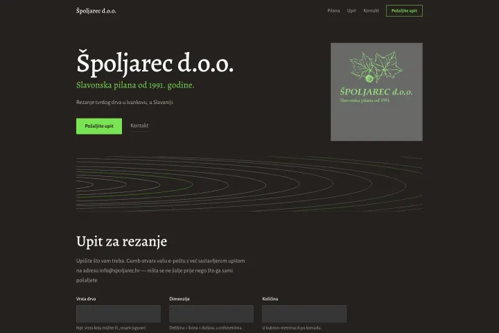 ŠPOLJAREC d.o.o. — Pilana tvrdog drveta · Slavonija