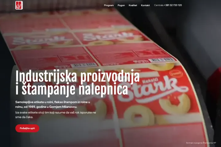 Štamparija RP — Samolepljive etikete u rolni