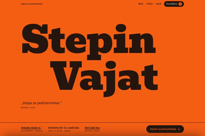 Stepin vajat, Autokomanda — Roštilj / brza hrana
