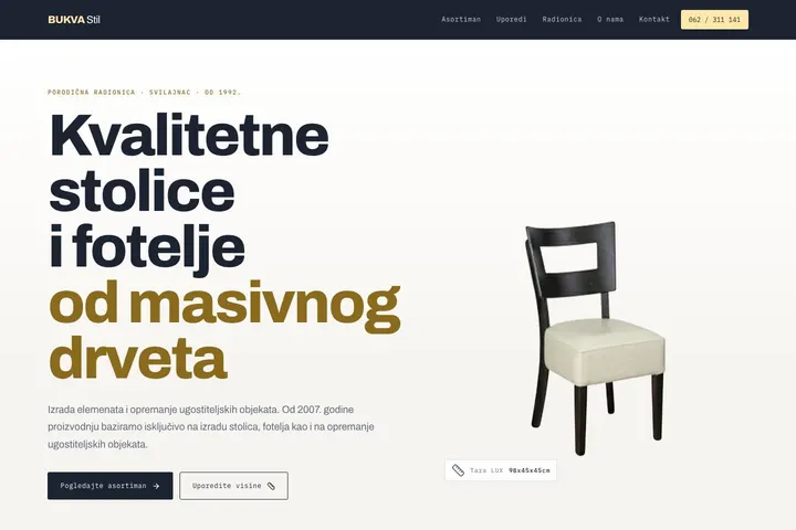 BUKVA STIL — Nameštaj · Stolice