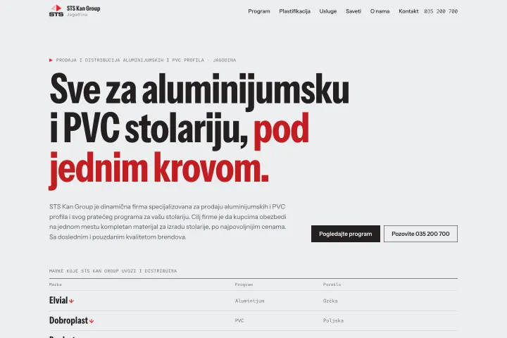 STS Kan Group — Aluminijumski i PVC profili za stolariju