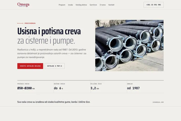 SZR OMEGA — Usisno-potisna creva