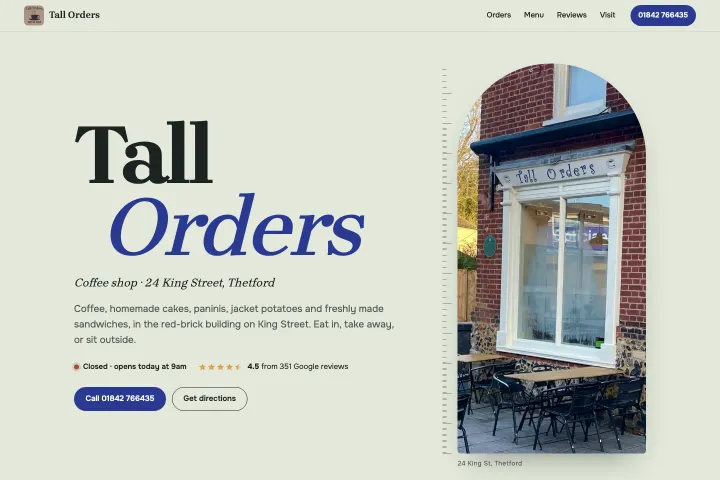 Tall Orders — Kafić / kafeterija