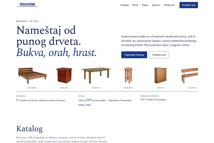 TEHNOOPREMA — Nameštaj od punog drveta