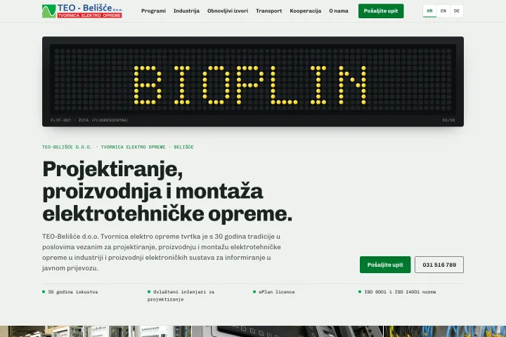 TEO-Belišće — Elektro oprema i ormari