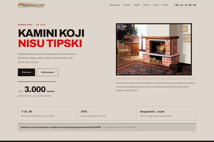 Termonovitet — Kamini i ložišta