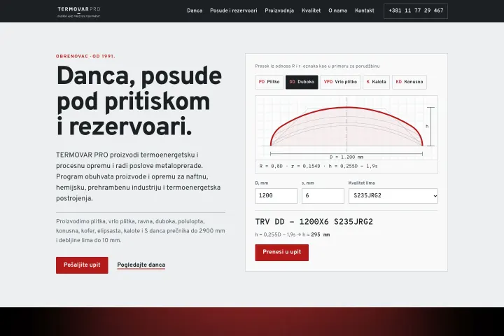 TERMOVAR PRO — Danca, posude pod pritiskom i rezervoari