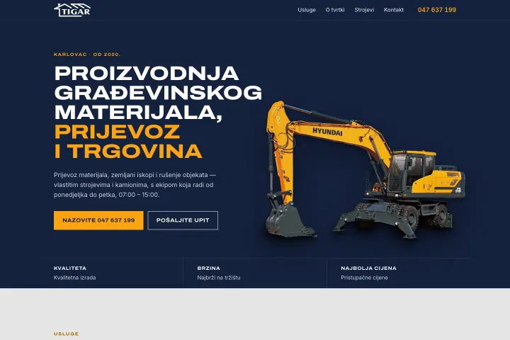TIGAR PGM — Građevinski materijal i iskopi
