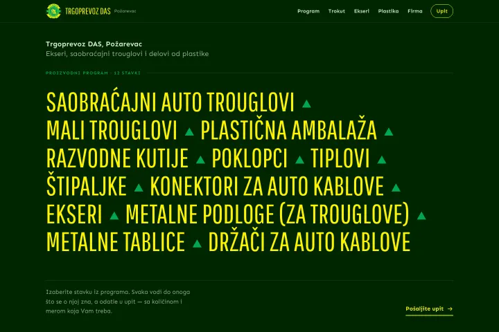 Trgoprevoz DAS — Ekseri i plastični delovi