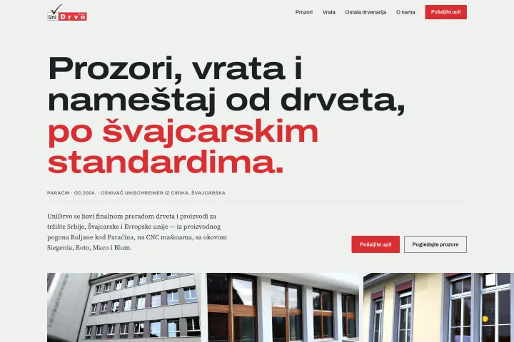 Unidrvo — Građevinska stolarija: prozori i vrata