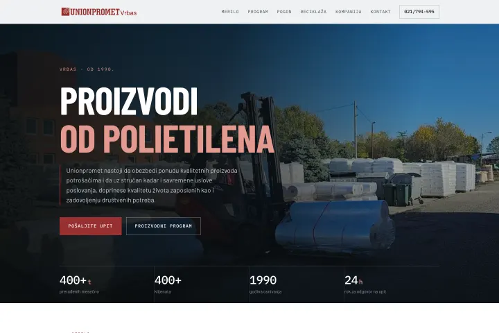 Unionpromet — Polietilenske folije i kese