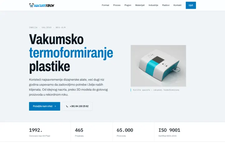 Vacum Tech — Vakumsko termoformiranje plastike
