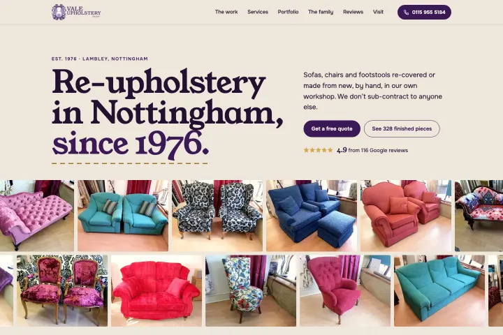 Vale Upholstery — Tapetarska radionica