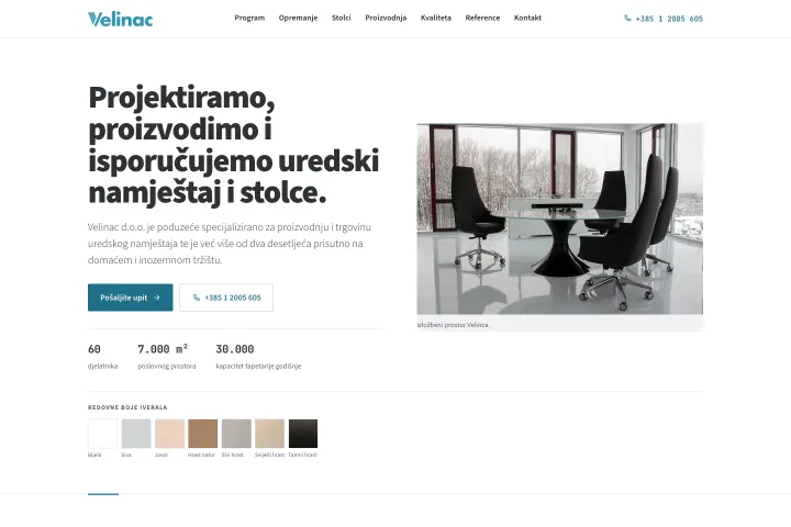 VELINAC d.o.o. — Kancelarijski nameštaj · Zagreb