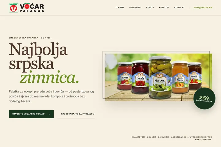 Voćar-Palanka — Prehrana · Prerada