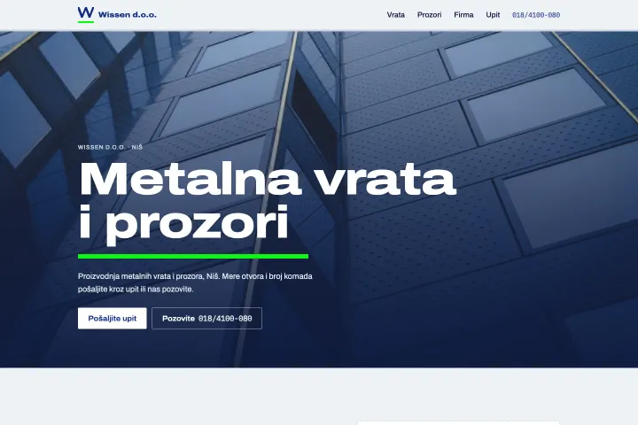 Wissen — Metalna vrata i prozori