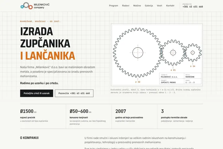 Milenković d.o.o. — Zupčanici i lančanici